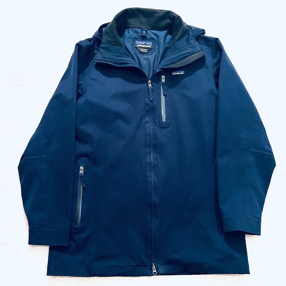 🌳Patagonia Men’s H2no 3/4 Length Outer Jacket w/Hood, Size M, Midnight Blue
